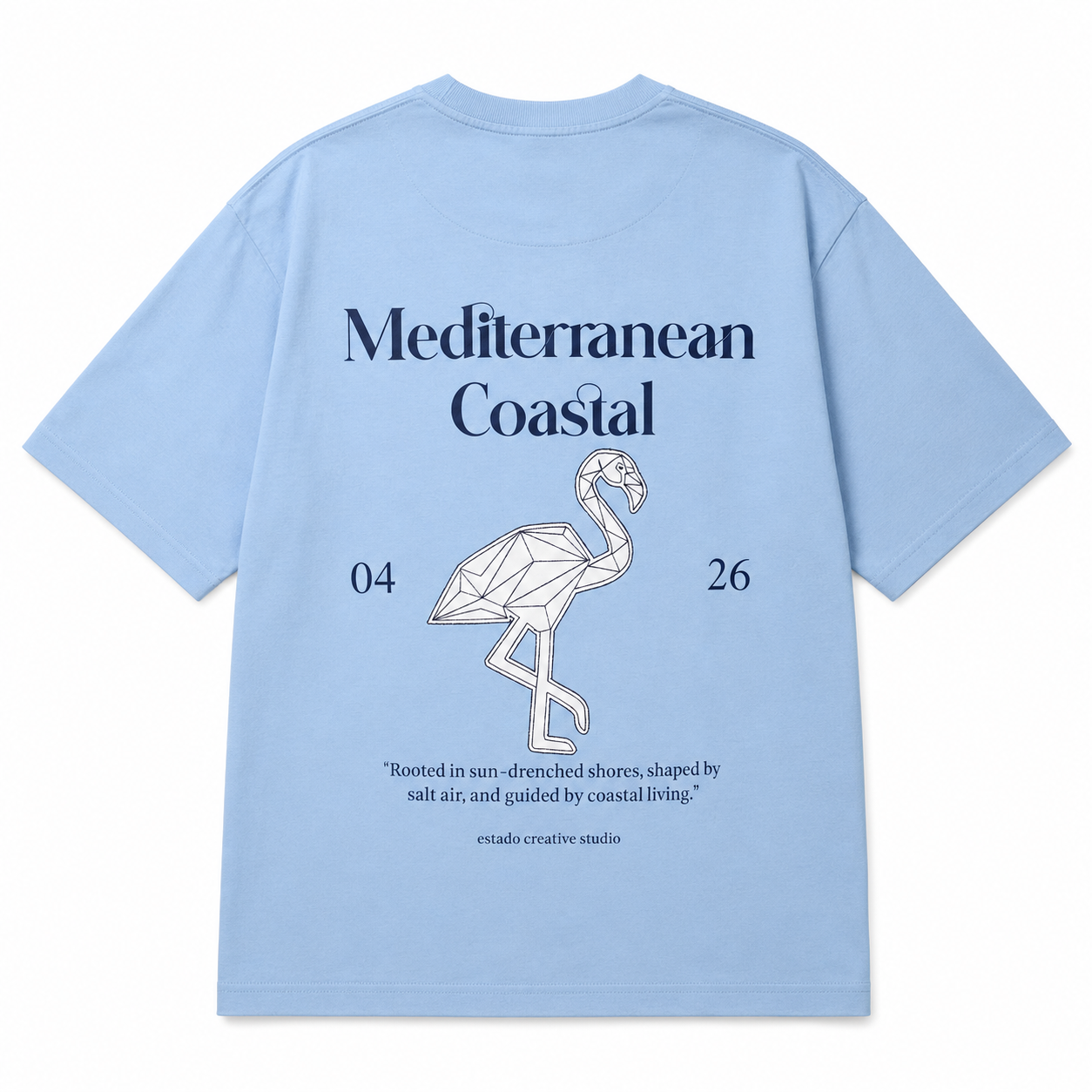 Estado Originals Mediterranean Coastal Oversize Tişört Soft Mavi
